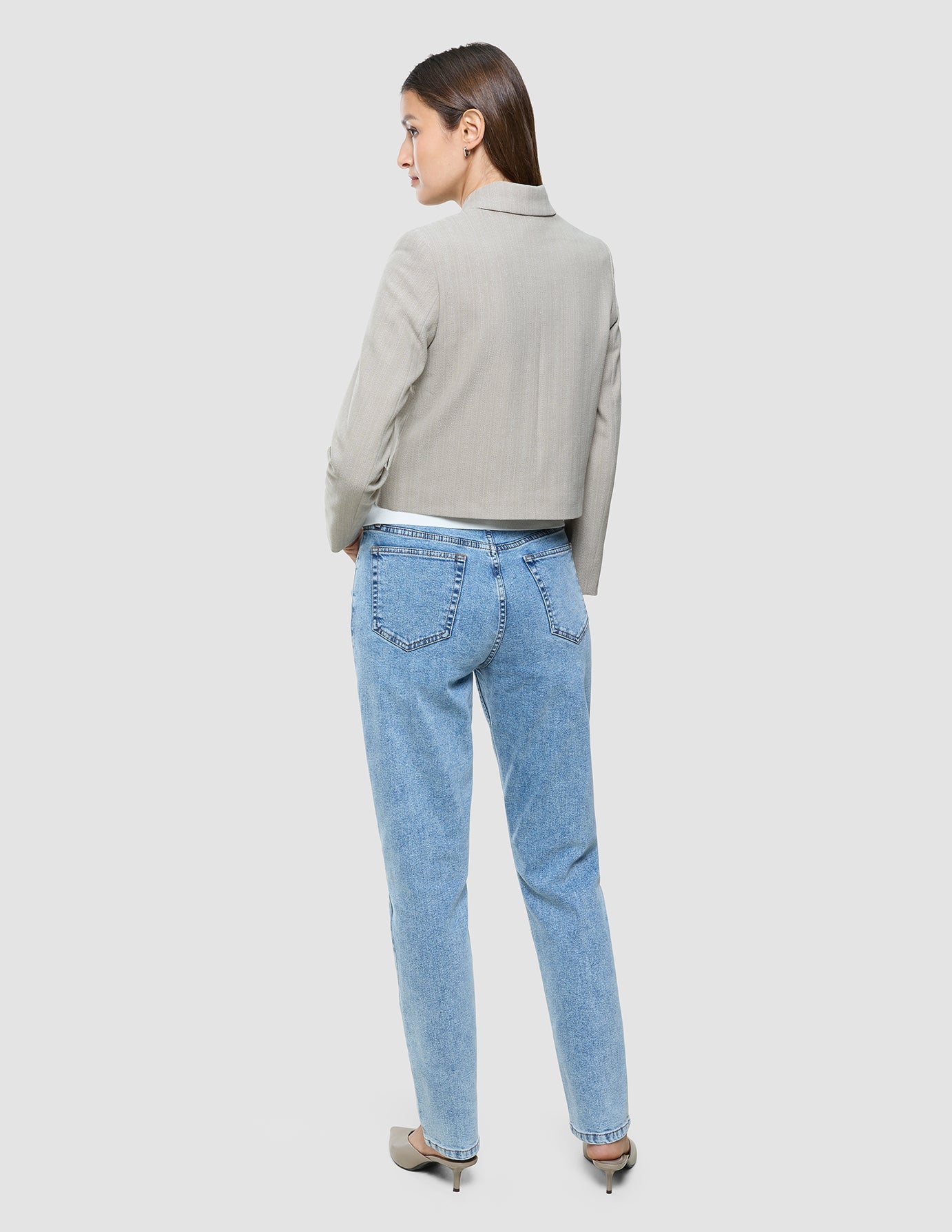 Women Serene Short Jacket Burnt Sugar Herringbone